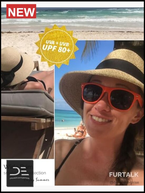 UPF 50+ Sun Protection Foldable Paper Straw Travel Beach Hat main image 7